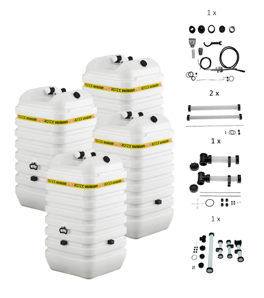 Rotex Heizöltank variosafe Set - 4x600 L Tank inkl. Zubehör | VSF 623 ➔ Klimaworld.com