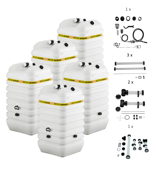 Rotex Heizöltank variosafe Set - 5x600 L Tank inkl. Zubehör | VSF 624 ➔ Klimaworld.com
