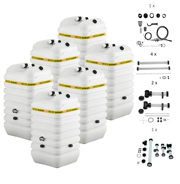 Rotex Heizöltank variosafe Set - 6x600 L Tank inkl. Zubehör | VSF 625 ➔ Klimaworld.com