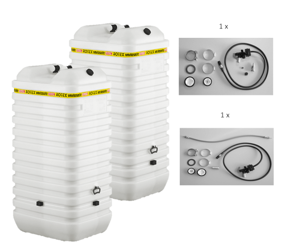 Rotex Heizöltank variosafe Set - 2x1000 L Tank mit watersafe | WSF1002 ➔ Klimaworld.com
