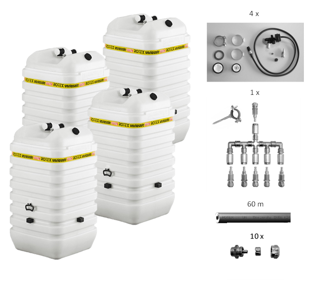 Rotex Heizöltank variosafe Set - 4x600 L Tank mit watersafe | WSF604 ➔ Klimaworld.com