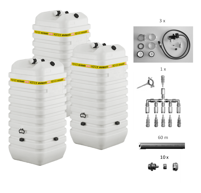 Rotex Heizöltank variosafe Set - 3x750 L Tank mit watersafe | WSF753 ➔ Klimaworld.com
