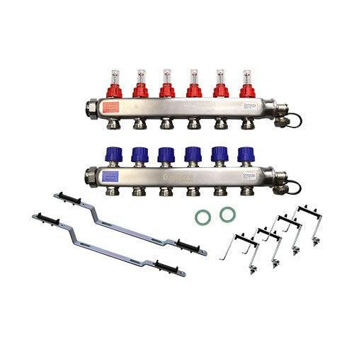 Maincor MFL Verteiler 10 Kreise 1'' | Edelstahl | 580 mm | DFM kurz ➔ www.klimaworld.com