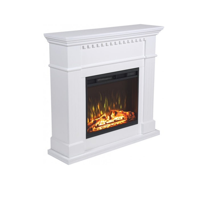 Aflamo Elektrokamin Standkamin | Vilano weiss mit Kamineinsatz LED 60 seitlich