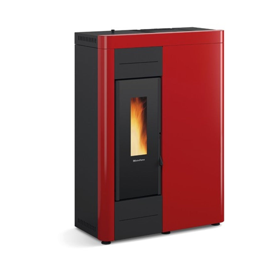 Extraflame wasserführender Pelletofen | Virna Idro rot | 14,5 kW