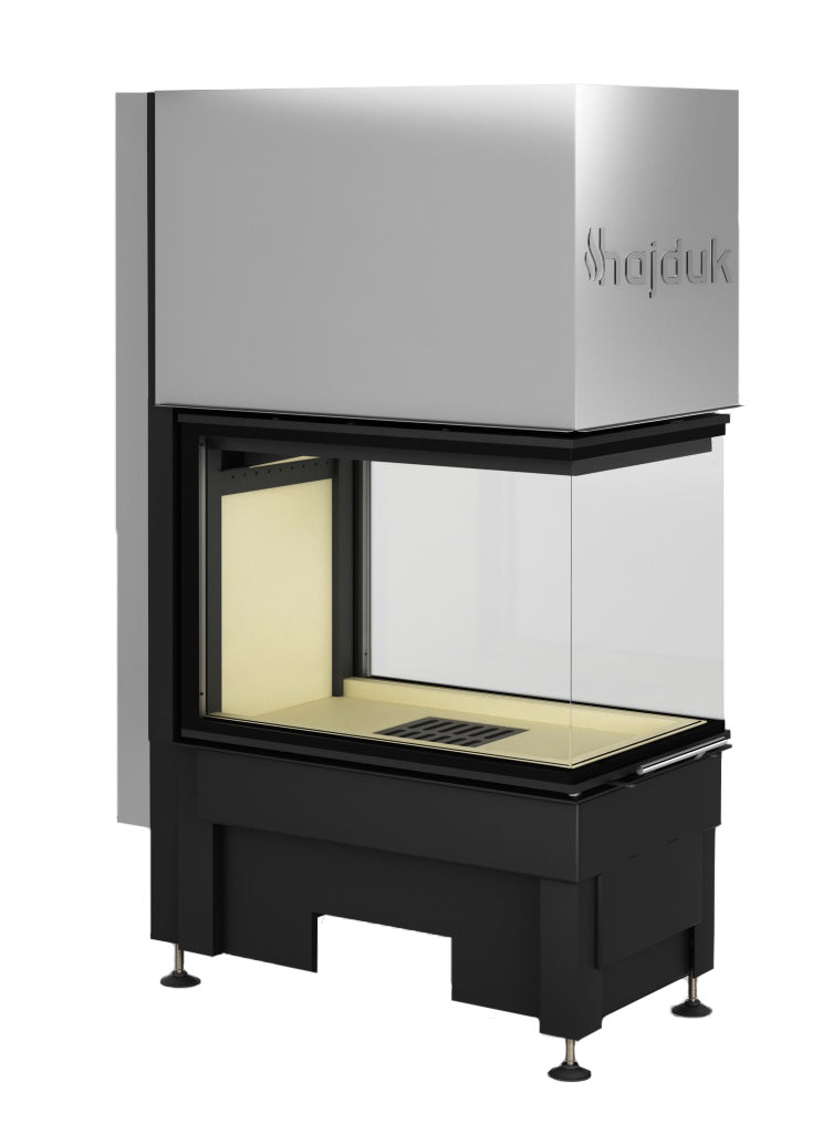 Warmluft Kamineinsatz 3PLUh dreiseitig Eckkamin Volcano 11 kW