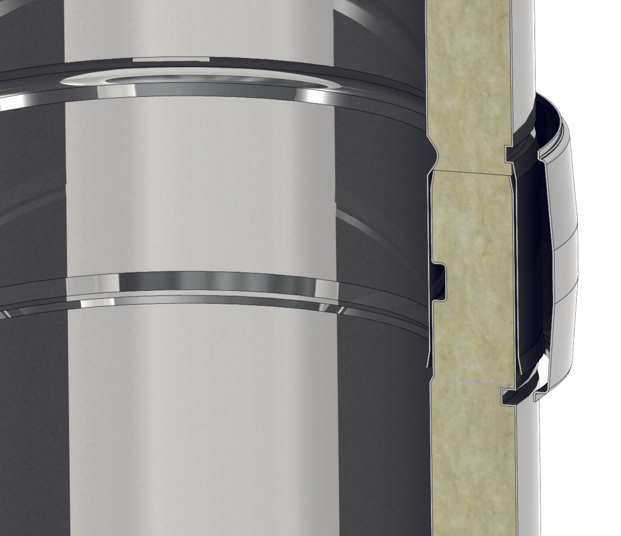 Wanddurchführung Längenelement 500 mm mit integrierten Wandfutter Ø 130 mm