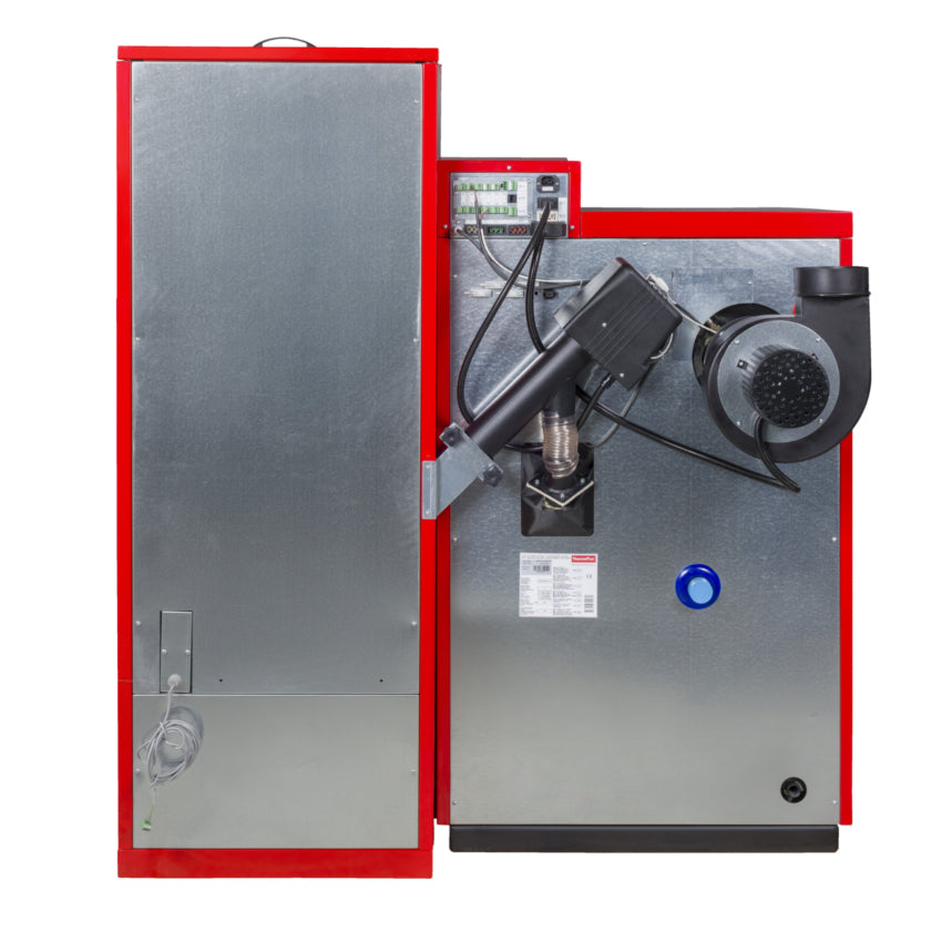 Thermoflux Pelletkessel Pellflux Lambda von hinten | Klimaworld.com