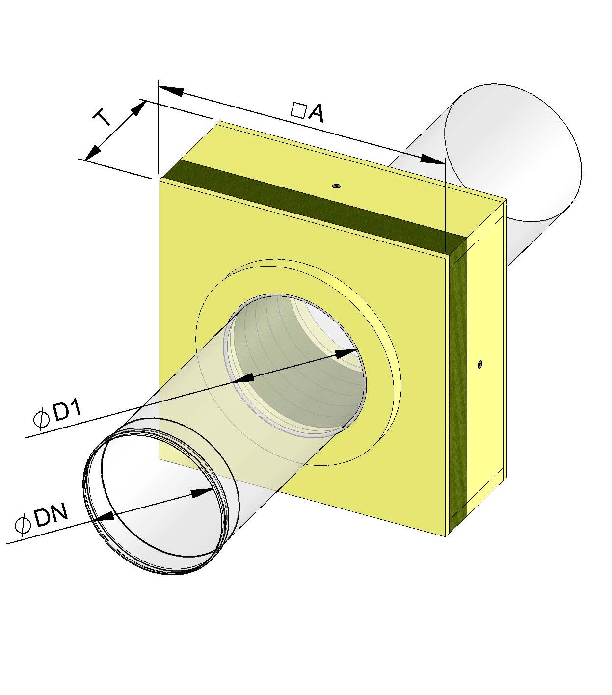 Wanddurchführung 240mm LuxFix24 für doppelwandige Systeme (DW)