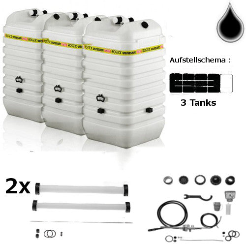 ROTEX Variosafe Heizöltank im Tank 3x1500 L + Grundpaket ANK+2xB2 VSF 