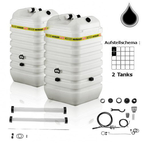 ROTEX Variosafe Heizöltank im Tank 2x 600 L + Grundpaket ANK+B2, VSF