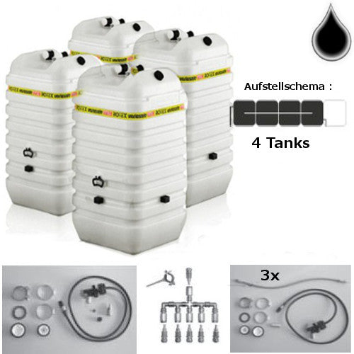 ROTEX Sicherheizöltank für Hochwasser im Tank 4x600 L + Grundpaket WA/WB/VWS
