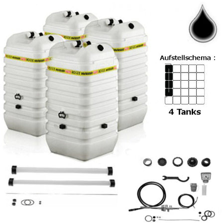 ROTEX Variosafe Heizöltank im Tank 4x1000 L + Grundpaket ANK+ 3xB2 VSF 