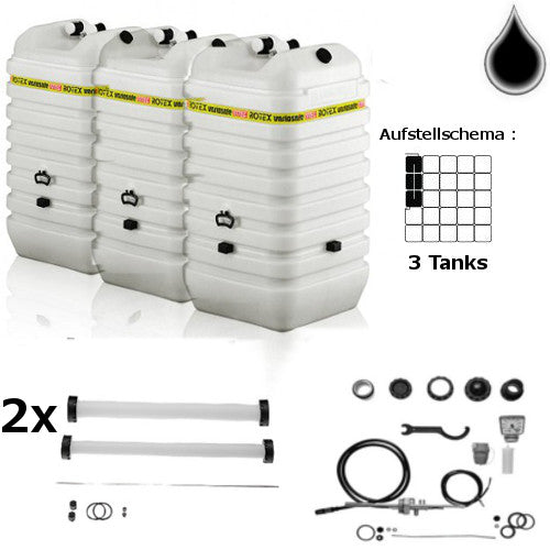 ROTEX Variosafe Heizöltank im Tank 3x 600 L + Grundpaket ANK+2xB2, Aufstellvariante VSF