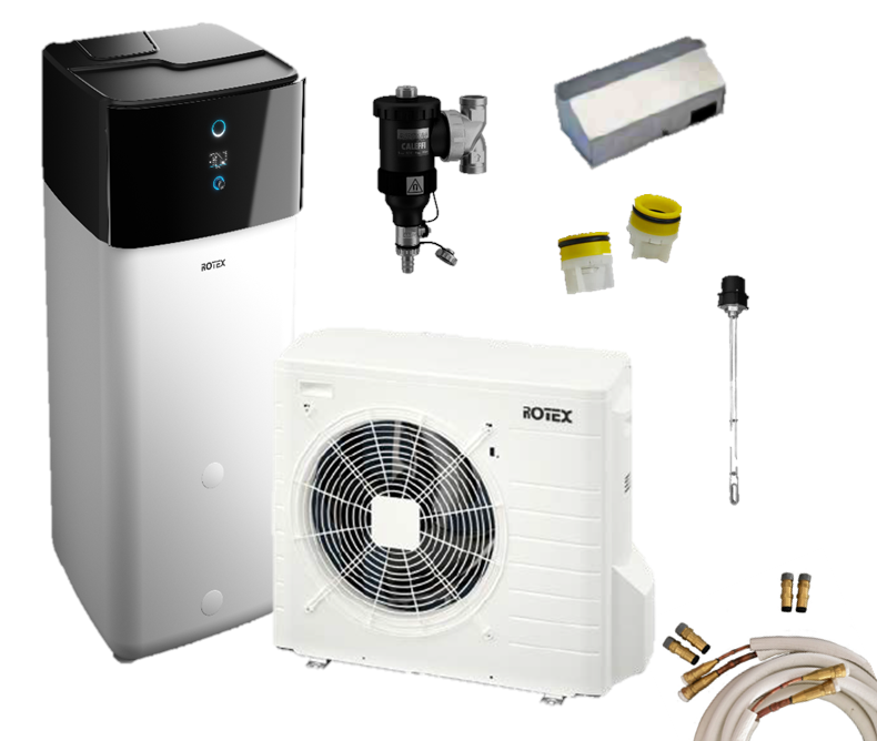 Rotex Luft/Wasser Wärmepumpen Set | HPSU compact Ultra Biv + 300 l | 4 kW