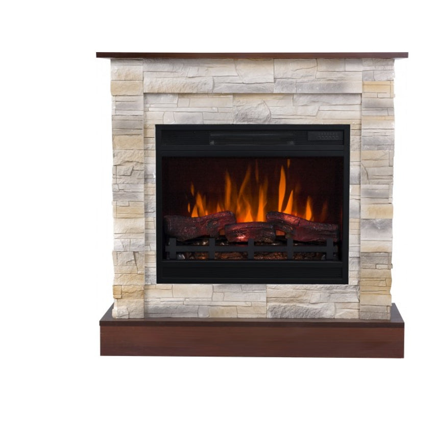 Aflamo LED Standkamin | Vigo Stone 3D Desert/walnuss