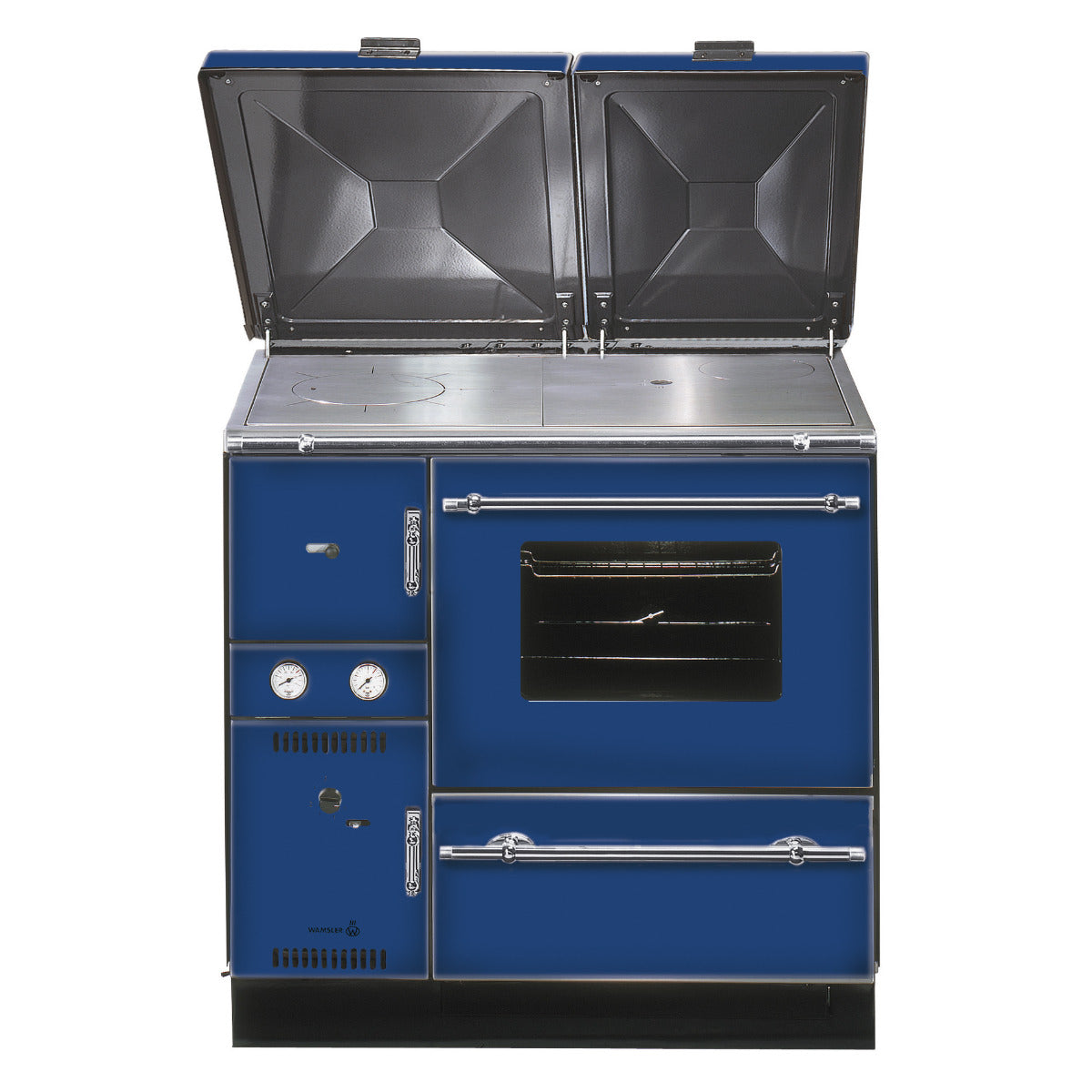 Wamsler wasserführender Küchenofen K 148 CL blau/chrom | Klimaworld.com