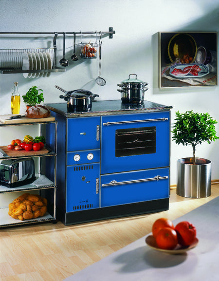 Wamsler wasserführender Küchenofen K 148 CL blau chrom Ambiente| Klimaworld.com