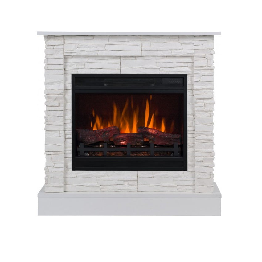 Aflamo LED Standkamin | Vigo Stone 3D weiss