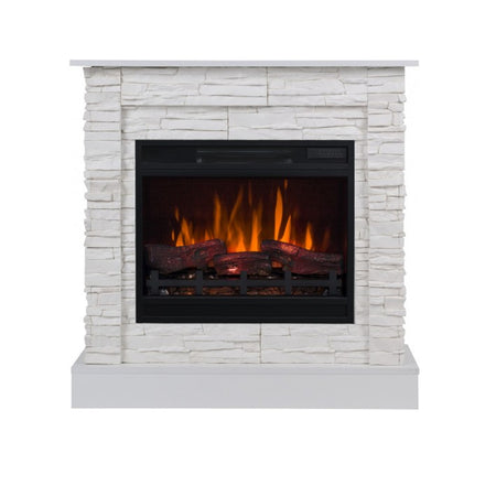 Aflamo LED Standkamin | Vigo Stone 3D weiss