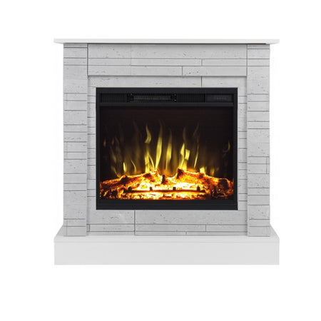 Aflamo LED Standkamin | Vigo Stone Beton/weiss