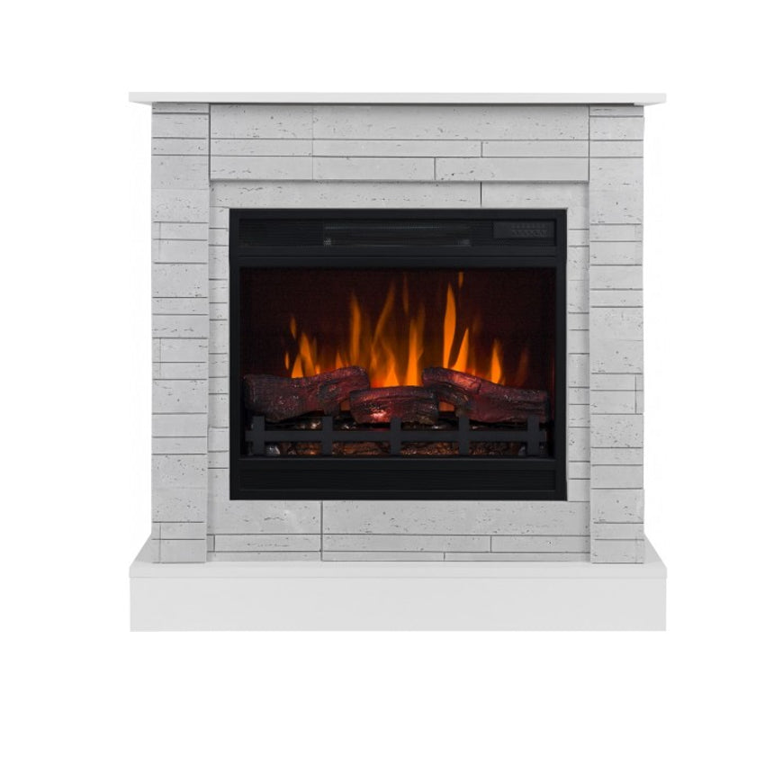 Aflamo LED Standkamin | Vigo Stone 3D | Beton/weiss | Wandaufstellung