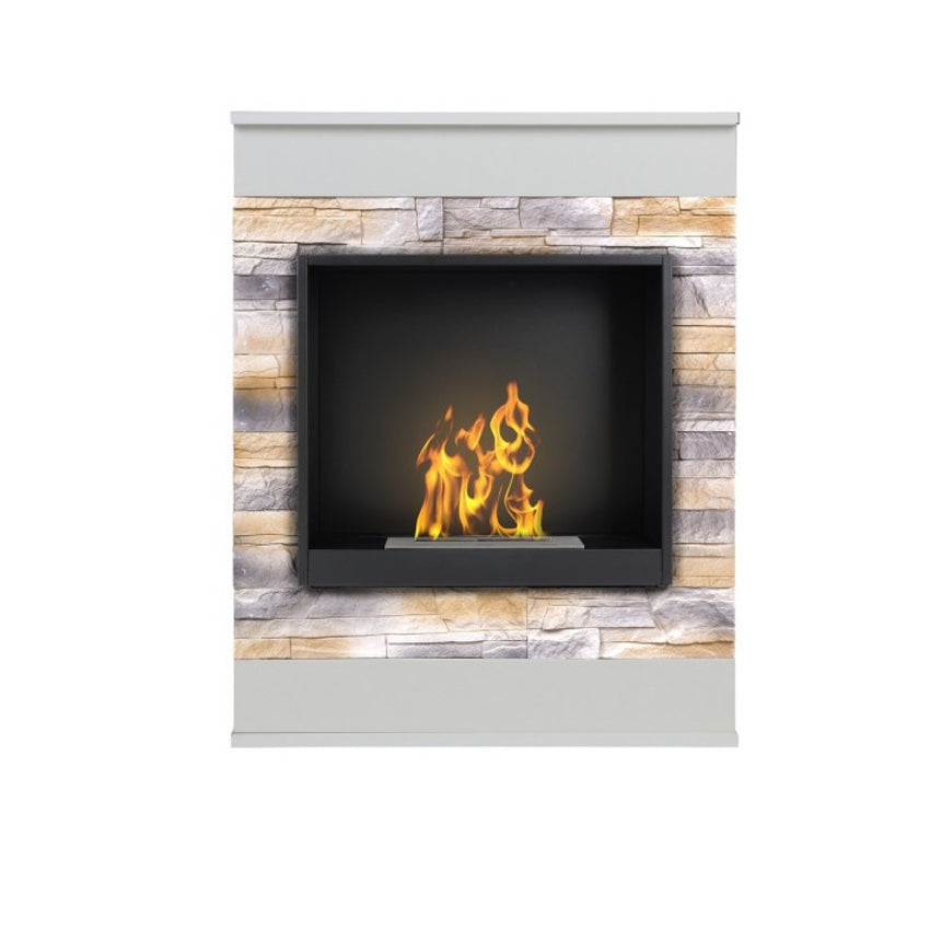 Aflamo Bio-Kamin | Smart Stone mit Einsatz Bio 40 | desert/weiss 
