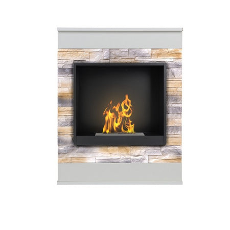 Aflamo Bio-Kamin | Smart Stone mit Einsatz Bio 40 | desert/weiss 