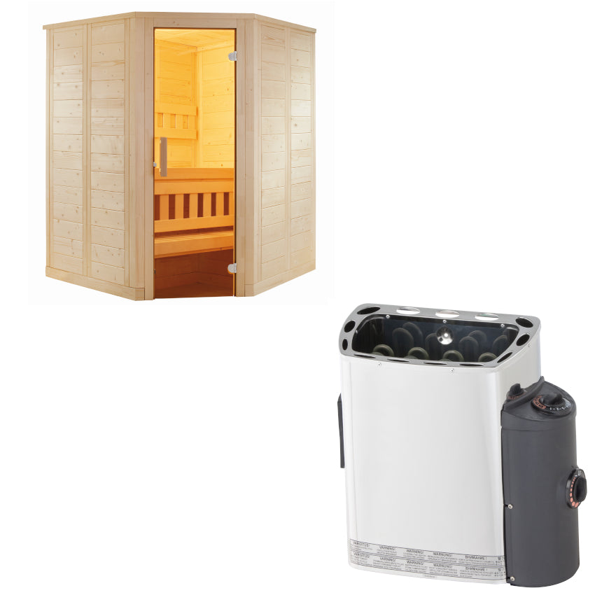 Sentiotec Sauna Set Wellfun Mini mit Saunaofen Mini inkl. Steuerung | klimaworld.com