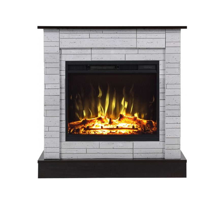 Aflamo LED Standkamin | Vigo Stone Beton/Wenge