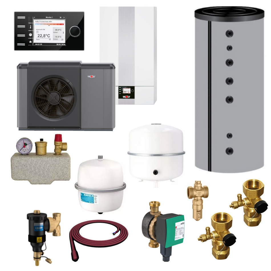 WOLF Monoblock Wärmepumpe Komplettset Trinkwasser mit 6 kW