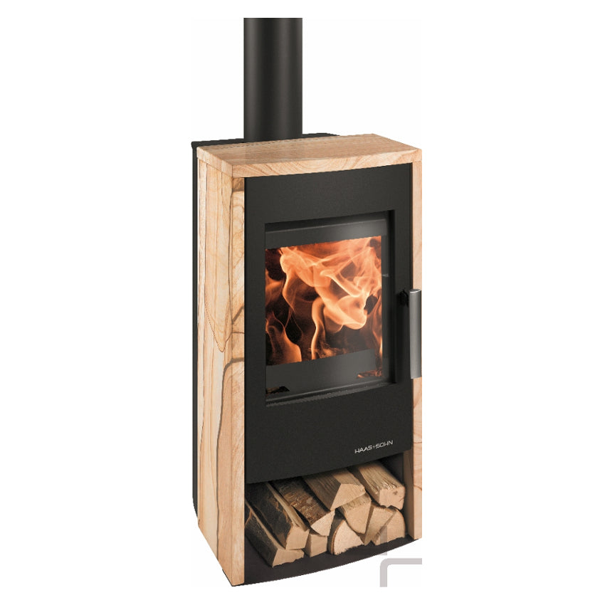 Rubus Easy 295.15-ST perl-schwarz Woodenstone | mit Holzlagerfach | 6kW