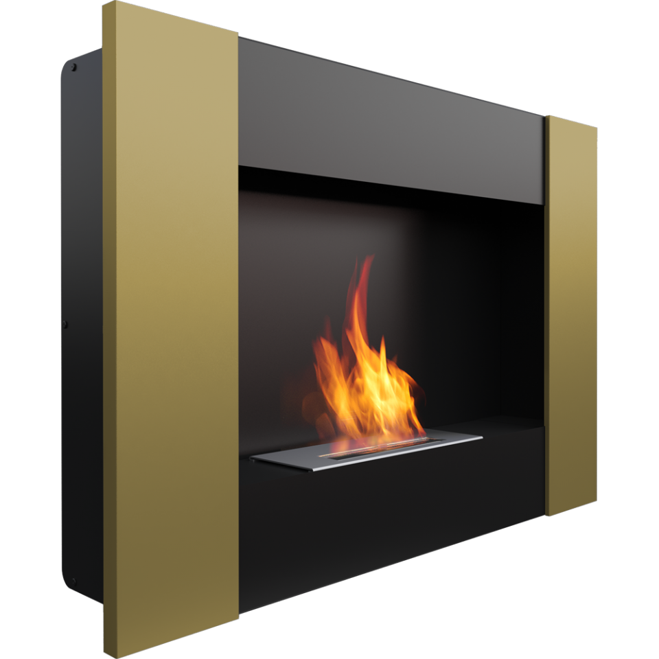 Kratki Biokamin Dekorativ-Wandkamin Bravo2 Galvanisch -Gold TÜV 