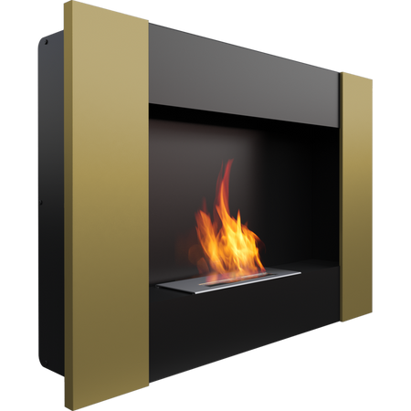 Kratki Biokamin Dekorativ-Wandkamin Bravo2 Galvanisch -Gold TÜV 
