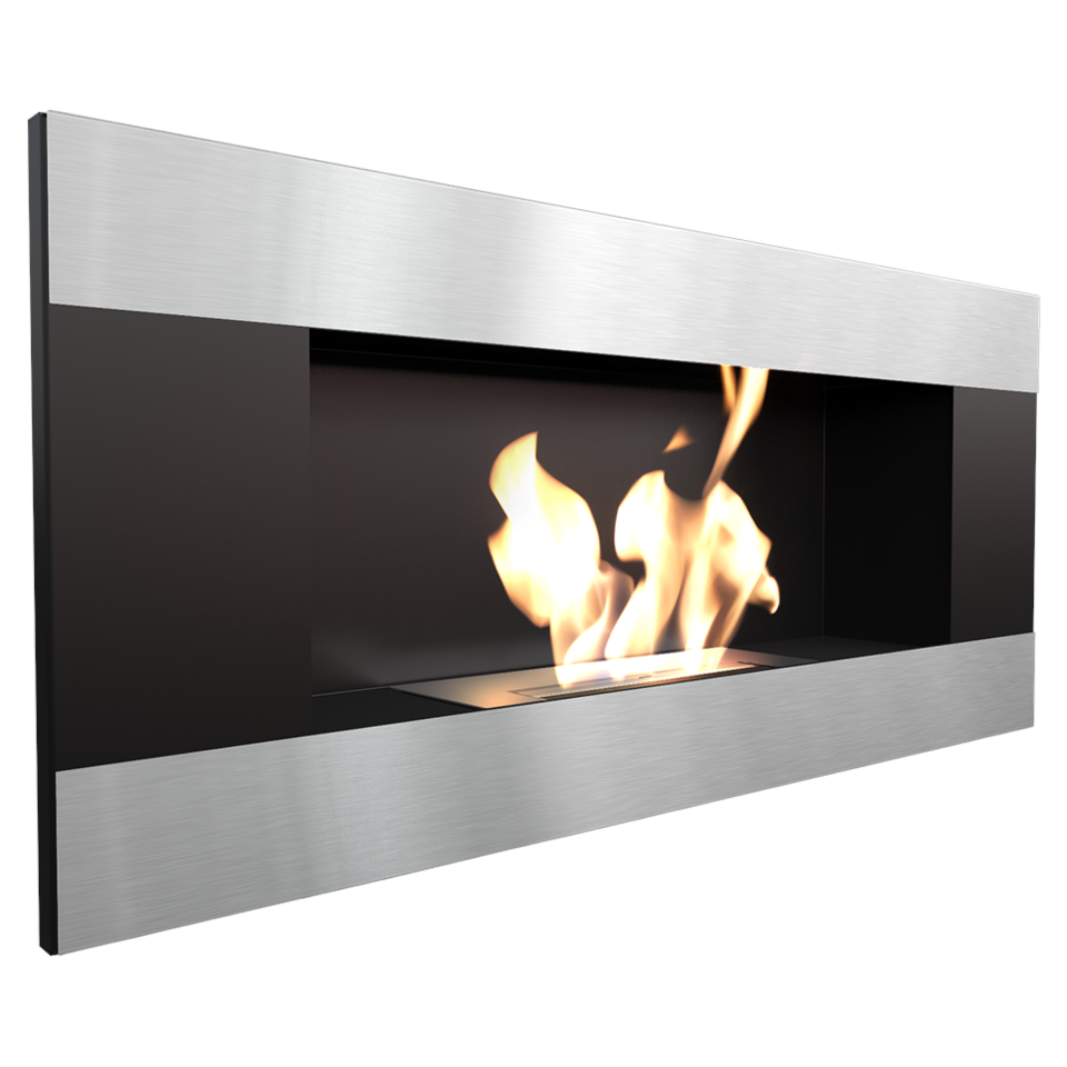 Kratki Biokamin Delta 2 | schwarz silber | DELTA2/CZARNY/HORIZONTAL/TUV