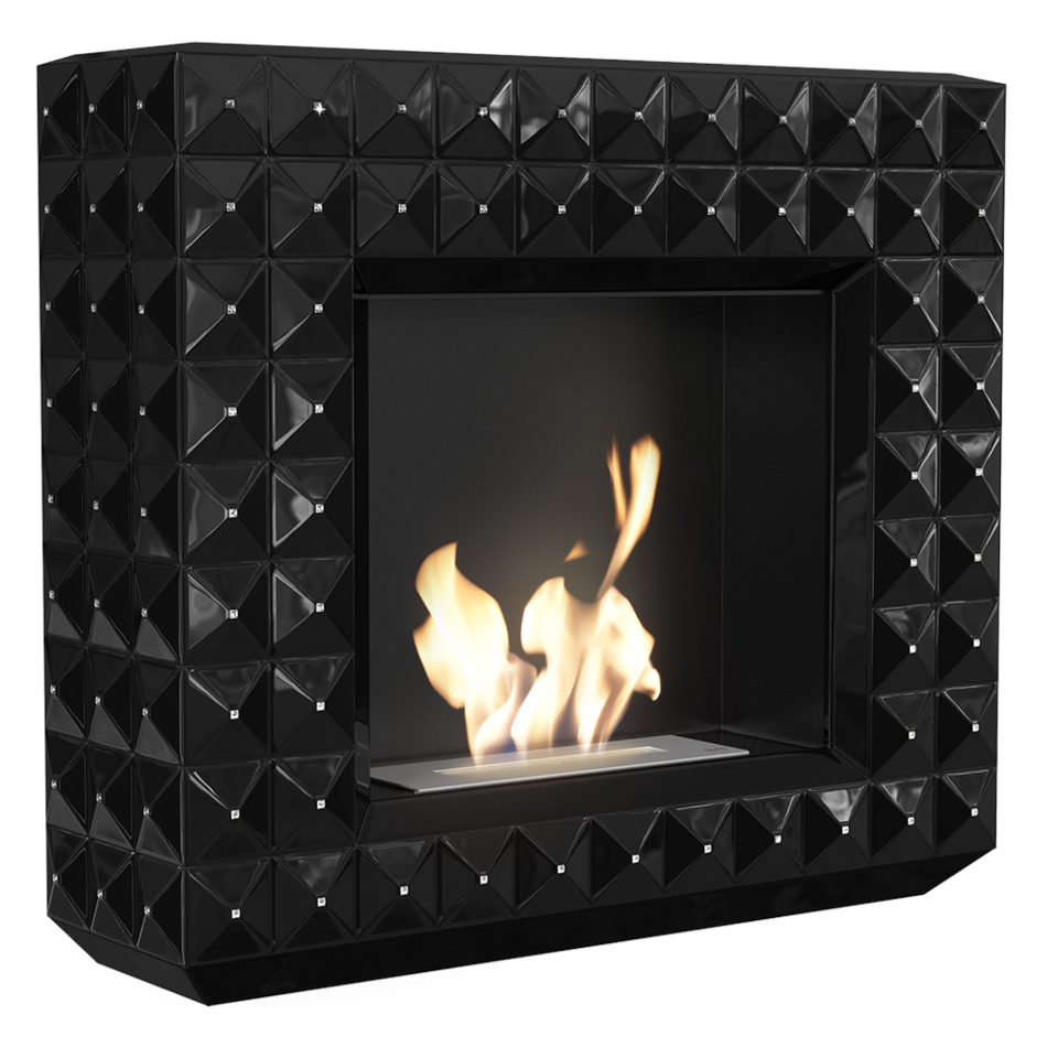 Kratki Biokamin Egzul Swarovski | glänzend | EGZUL/BLACK/SV/POLYSK/TUV ➔ Klimaworld