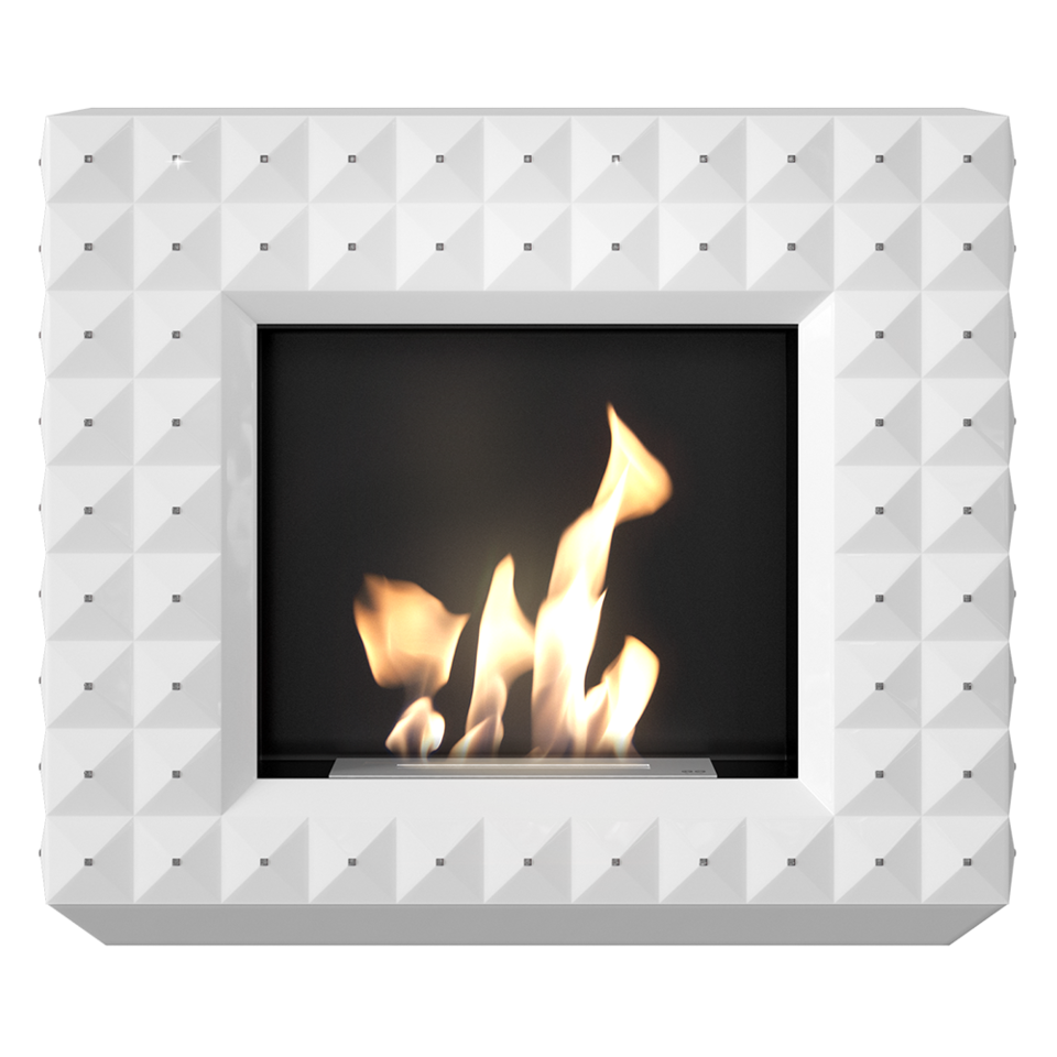 Kratki Biokamin Egzul mit Swarovski | weiß matt | EGZUL/SV/TUV