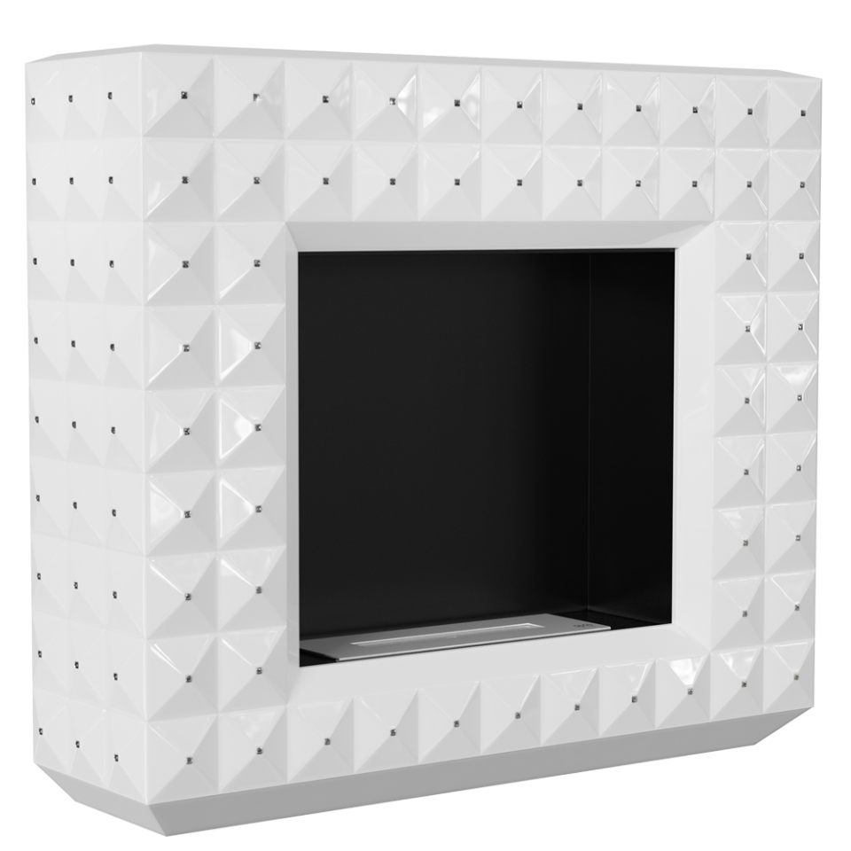 Kratki Biokamin Egzul Swarovski | weiß glänzend | EGZUL/SV/POLYSK/TUV