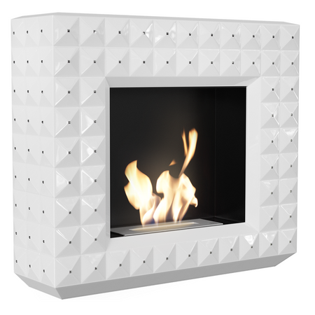 Kratki Biokamin Egzul Swarovski | weiß glänzend | EGZUL/SV/POLYSK/TUV ➔ Klimaworld