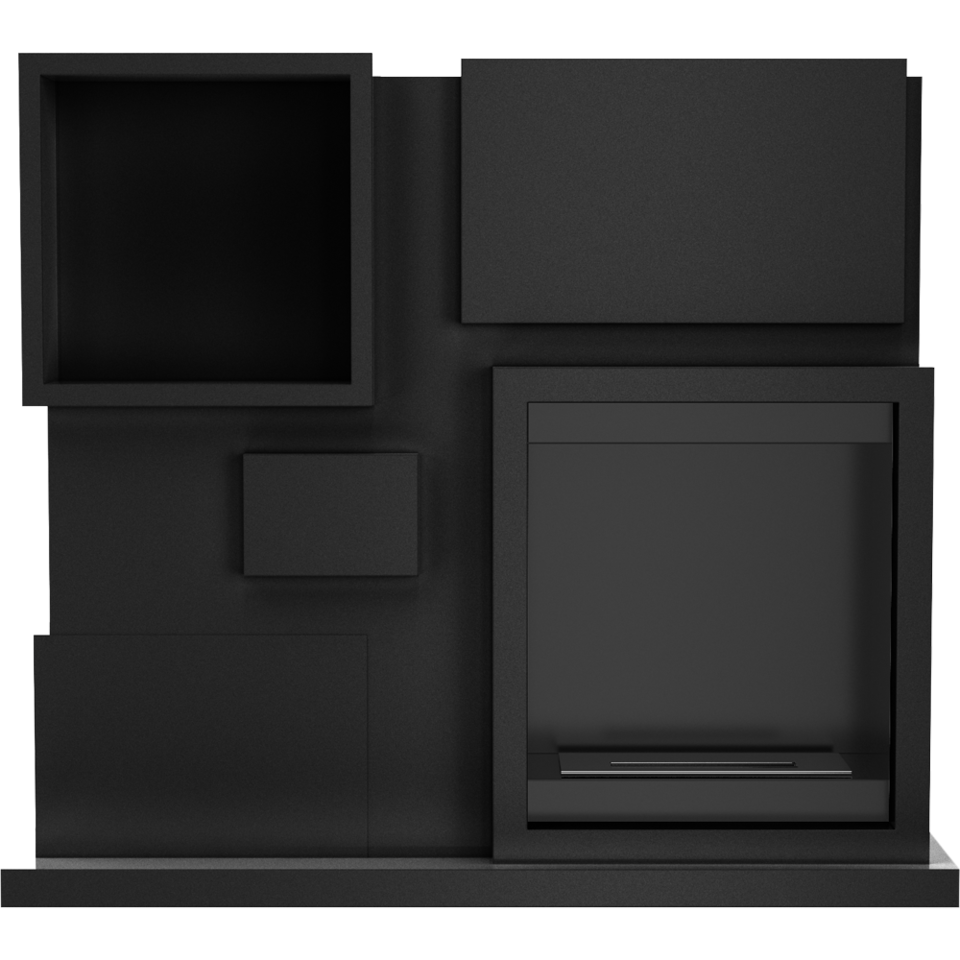 Kratki Biokamin July +Verkleidung mit Fach | schwarz | JULY/CZARNY/TUV