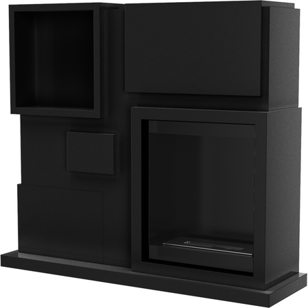 Kratki Biokamin July +Verkleidung mit Fach | schwarz | JULY/CZARNY/TUV