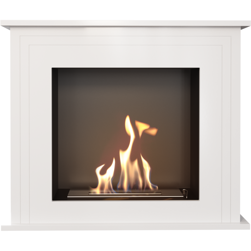 Kratki Biokamin June + Verkleidung | weiß | JUNE/TUV