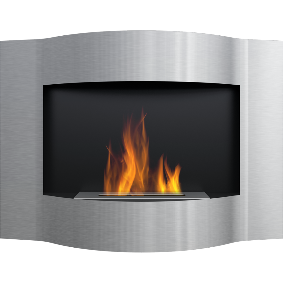 Kratki Biokamin / Wandkamin Lima | silber | LIMA/TUV