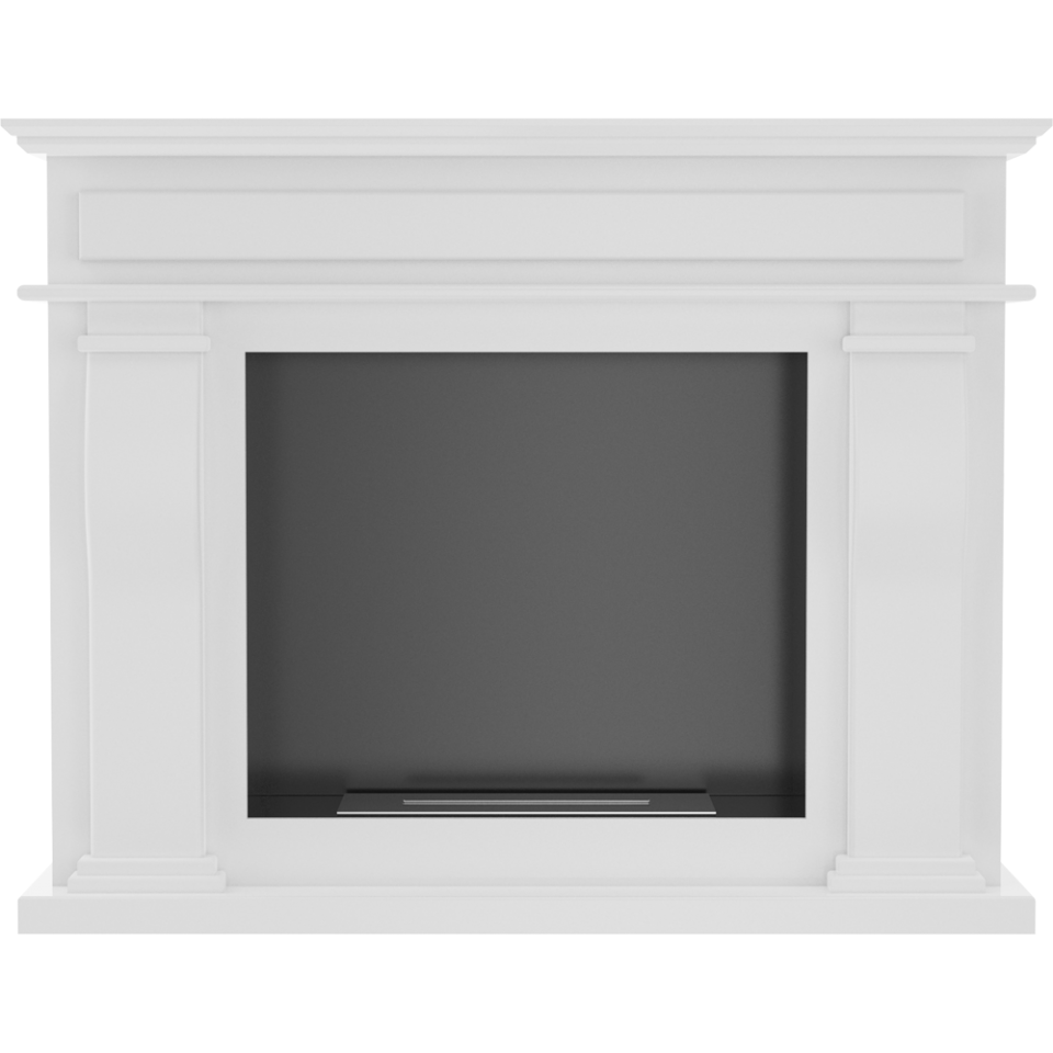 Kratki Biokamin October + Verkleidung | weiß | OCTOBER/TUV