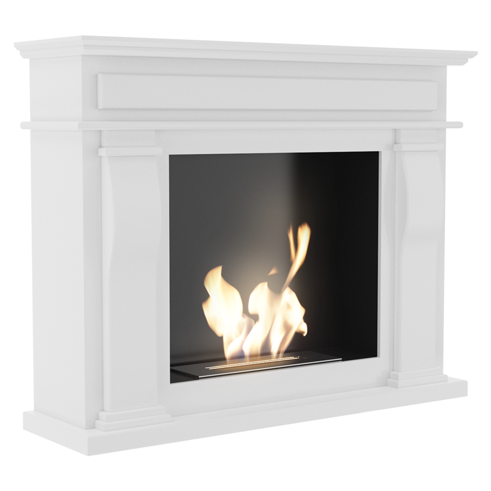 Kratki Biokamin October + Verkleidung | weiß | OCTOBER/TUV ➔ Klimaworld