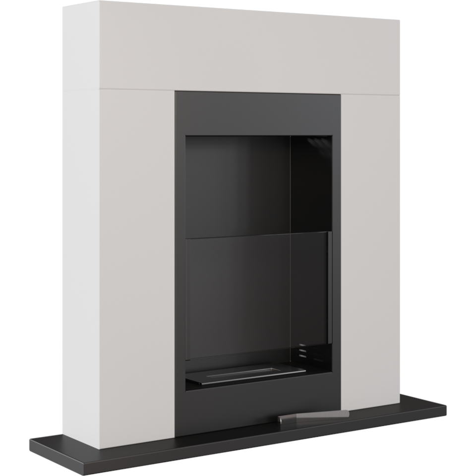 Kratki Biokamin Whiskey + Verkleidung | weiß | WHISKEY/BIALY/TUV