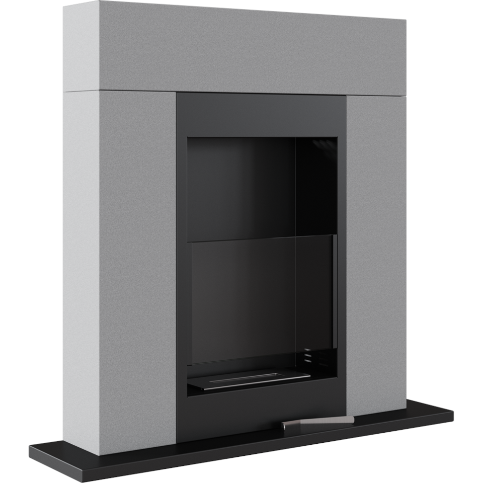 Kratki Biokamin Whiskey + Verkleidung | grau | WHISKEY/GRANITO/TUV