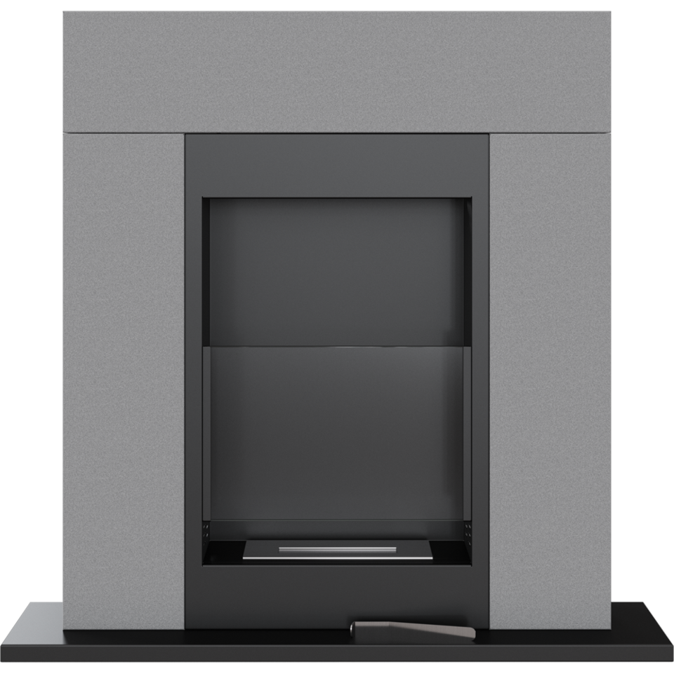 Kratki Biokamin Whiskey + Verkleidung | grau | WHISKEY/GRANITO/TUV