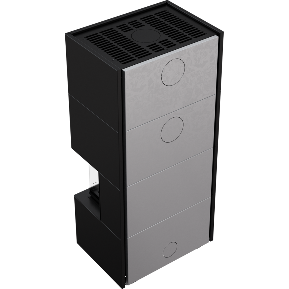 Kratki Kaminbausatz NBC 7 - 3-seitig | Home Easy Box schwarz | 7 kW