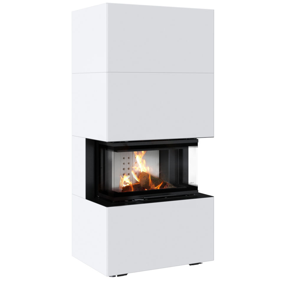 Kratki Kaminbausatz NBC 7 - 3-seitig | Home Easy Box weiß| 7 kW